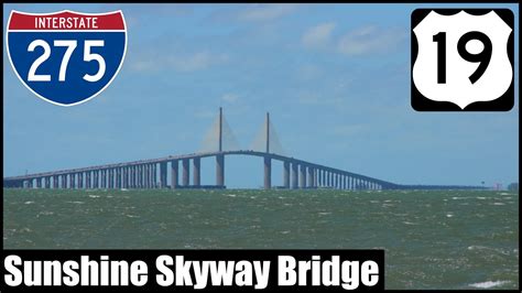 Driving Across The Sunshine Skyway Bridge In Heavy Winds Southbound St