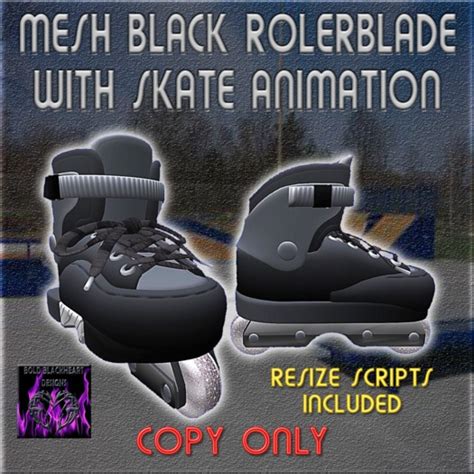 Second Life Marketplace Bbd Mesh Black Rollerblade Skates