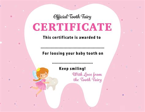 Lost Tooth Certificate Tooth Fairy Certificate Printable Etsy