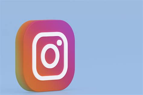 Premium Photo Instagram Application Logo 3d Rendering On Blue Background