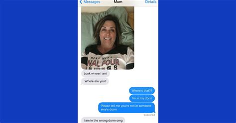 mom sends selfie from wrong dorm bed