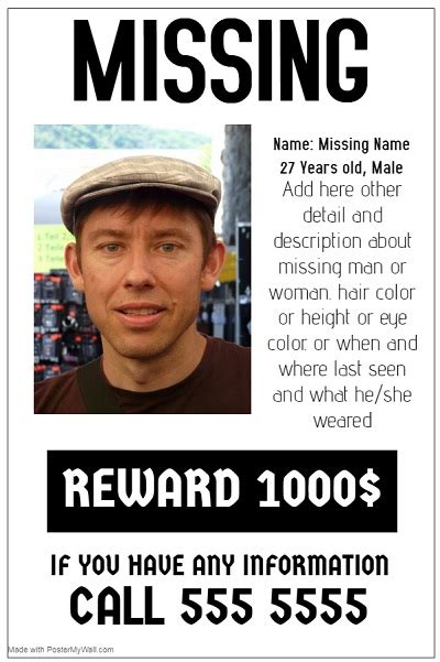15 Free Missing Person Templates Template Republic