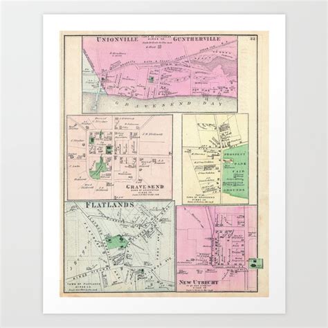 1873 Beers Map Of Gravesend Flatlands New Utrecht And Unionville