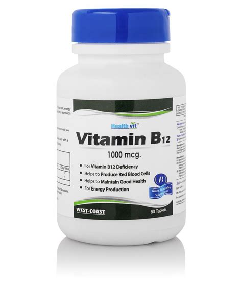 Inlife healthcare vitamin b12 with ala supplement has many advantages for both men and women. HealthVit Vitamin B12 Methylcobalmin 1000mcg 60 Tablets ...