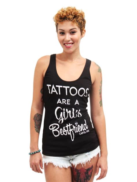 Womens Tattoos Are A Girls Best Friend Tank By Cartel Ink Black Tank Tops Women Women