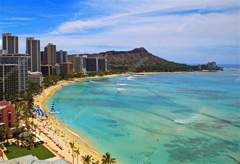 Waikiki Beach And Diamond Head Crater Stock Photo By ©tomasfoto 2856916