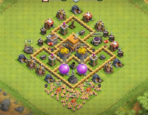 Clash Of Clans Town Hall Level 5 Base Defense