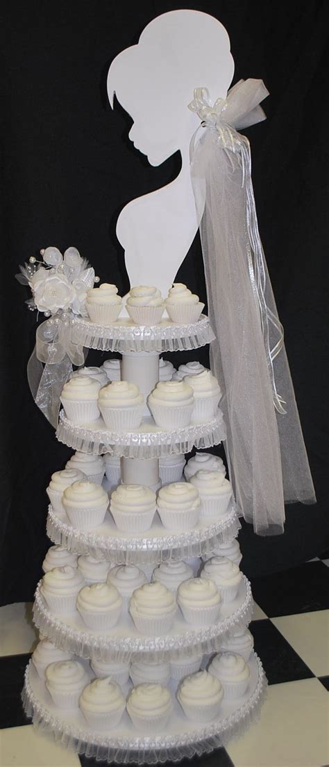 Wedding Cupcake Tower Love The Silouette Cute Idea For A Shower