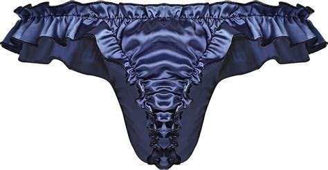 chictry men s stain ruffle frilly low rise thong underwear sissy pouch crossdres panties at