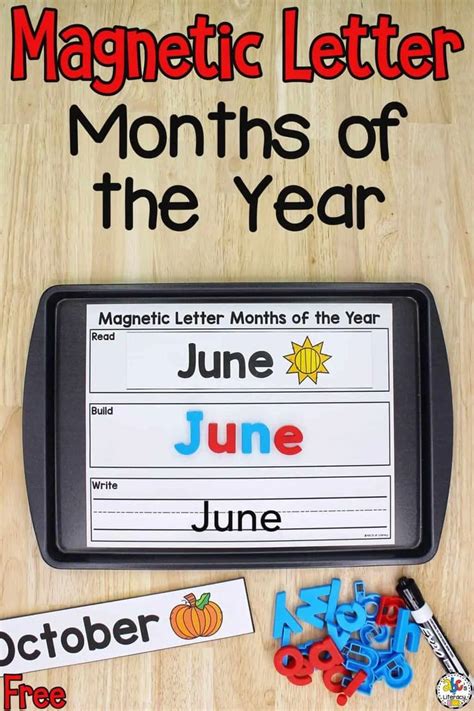 Magnetic Letter Months Of The Year Activity For Kids Months In A Year
