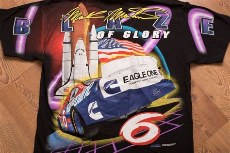 Vintage 90s Mark Martin Blaze Of Glory T Shirt Mark Martin Vintage