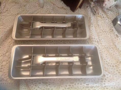 Vintage Set Of 2 Aluminum Whirlpool Ice Cube Trays~nice Whirlpool