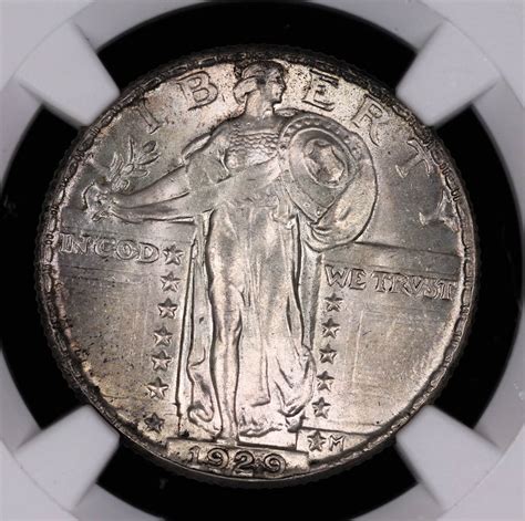 1929 Standing Liberty Silver Quarter Dollar Coin Ngc Ms64 Fh Full Head