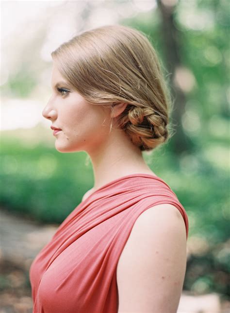 Simple and cute bun updo. Tucked Braided Bun Hairstyles for Long Hair - Once Wed