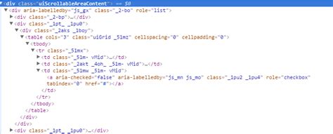 Html Get All A Elements Inside Td S From A Div Outside The Table With