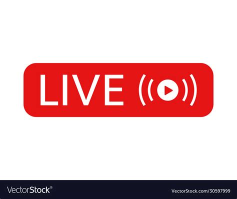 Live Icon Stream Video News Symbol Royalty Free Vector Image