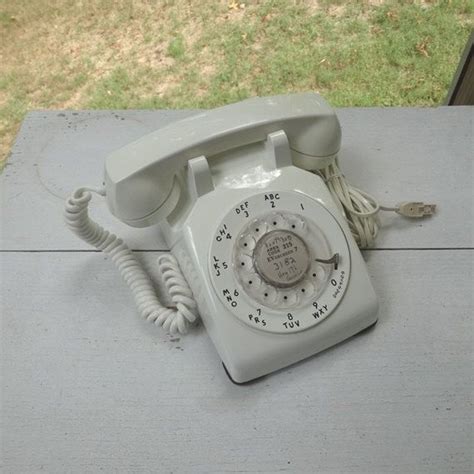 1960s Vintage White Rotary Dial Telephone By Western Electric Bell