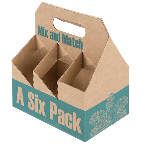 6 Pack Cardboard Beer Bottle Carrier 75case