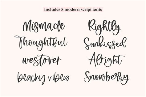 Mini Modern Script Font Bundle Part Three Handwritten Fonts Etsy