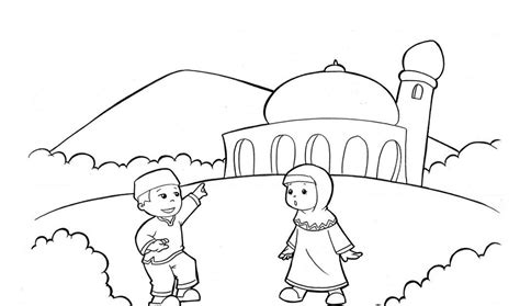 Mewarnai Gambar Kartun Anak Muslim Ambr Web