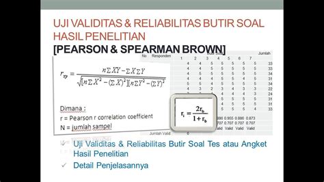 Uji Validitas Dan Reliabilitas Menggunakan Ms Excell Lengkap Pembahasannya Youtube