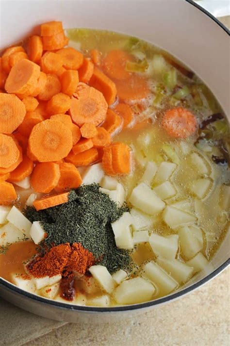 Potato Carrot Leek Soup Quick And Hearty Savory With Soul