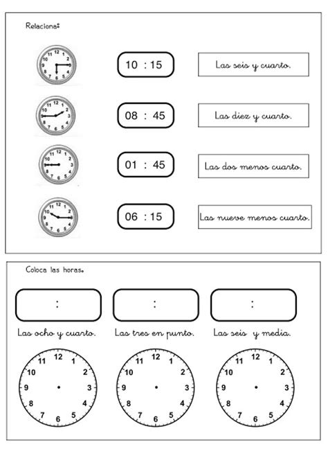 Fichas De Relojes Para Imprimir Imagui