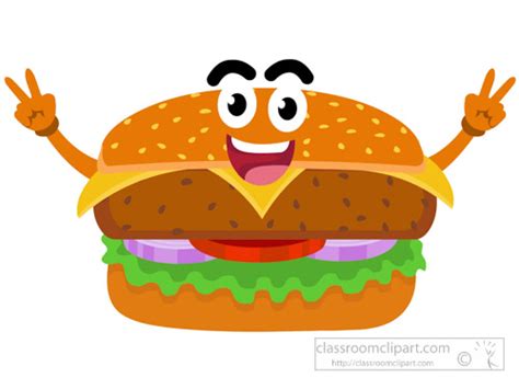 Fast Food Clipart Clipart Photo Image Cheeseburger Cartoon Character