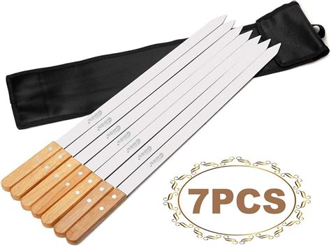 Goutime 23 Inch 1 Inch Wide Stainless Steel Grilling Bbq Skewers With