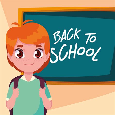 Cute Little Student Boy In Poster Back To School 687572 Vector Art At