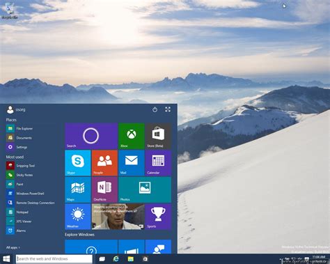 Operating System Screenshot Microsoft Win10 Windows10tp9926 01