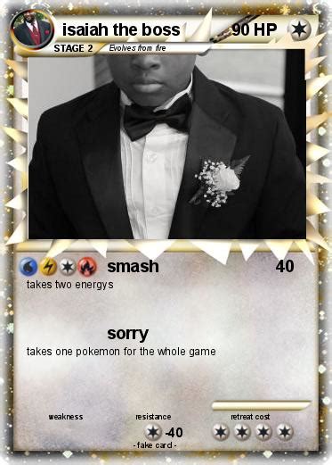 pokémon isaiah the boss smash my pokemon card