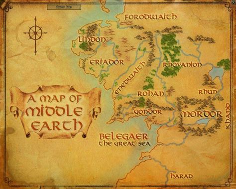 Middle Earth Map Wallpaper 1920x1080