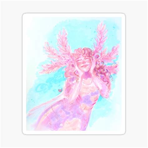 Axolotl Mermaid Sticker For Sale By Mossymushroom Redbubble