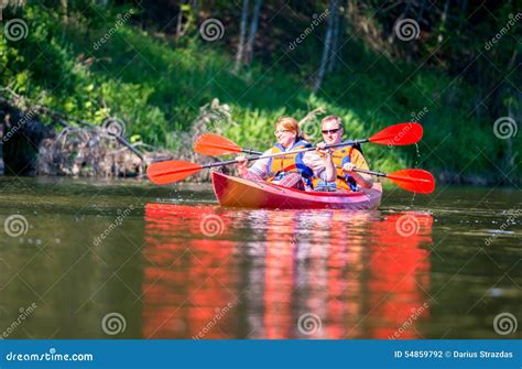 Couple Canoe River Stock Photo Image Of Active Adult 54859792