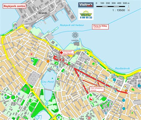 Reykjavik City Map Printable