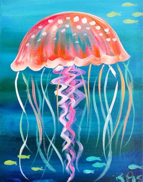 Mini Jelly Beachcanvaspainting Canvas Paintings In 2019