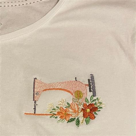 Sewing Machine With Flower Machine Embroidery Design Etsy