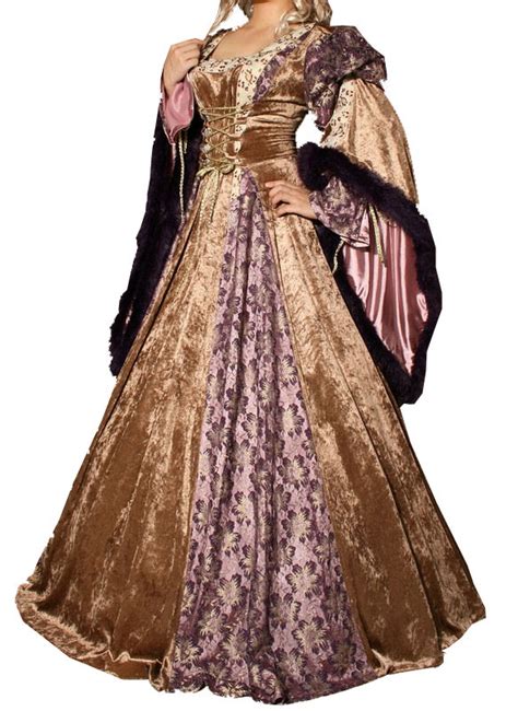 Ladies Deluxe Medieval Renaissance Costume And Headdress Size 12 14