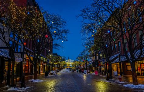 Free Images Tree Snow Winter Architecture Road Night Morning