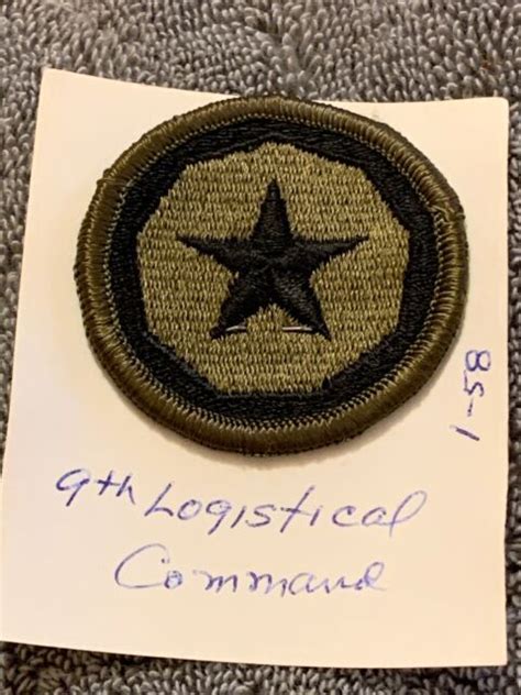 Us Army 9th Logistical Command Green And Black Uniform Patch Ebay