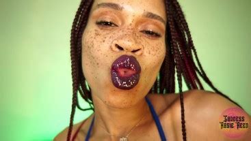 Goddess Rosie Reed Lipstick Fetish Kissing Verbal Humiliation Ebony