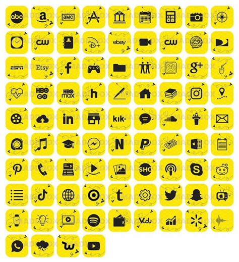 Yellow App Icons Aesthetic Notes