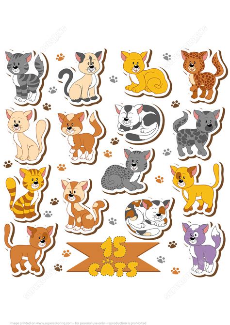 Printable Cats Stickers Free Printable Papercraft Templates