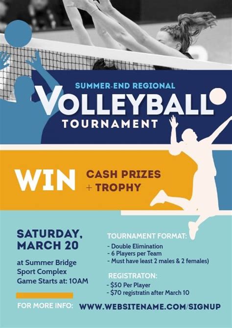 Volleyball Tournament Flyer Volleyball Tournaments Sport Poster