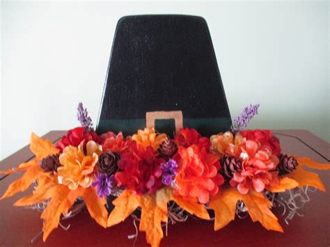Pilgrim Hat Centerpiece Thanksgiving Decor Thanksgiving Pilgrim Hat