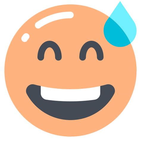 Grinning Face Sweat Emoji Free Icon Icon