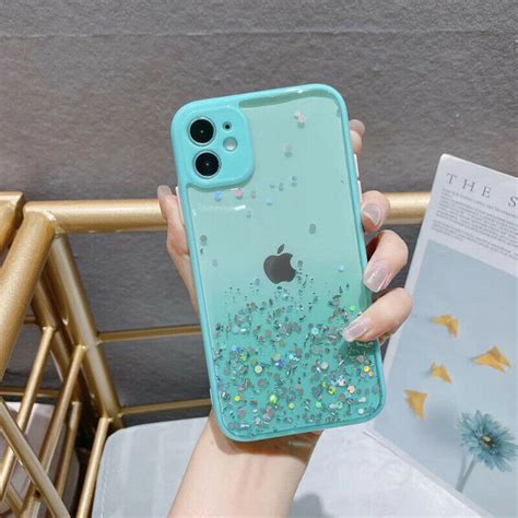 Cute Bling Glitter Clear Case Girls Cover For Iphone 11 Pro Max 8 Plus
