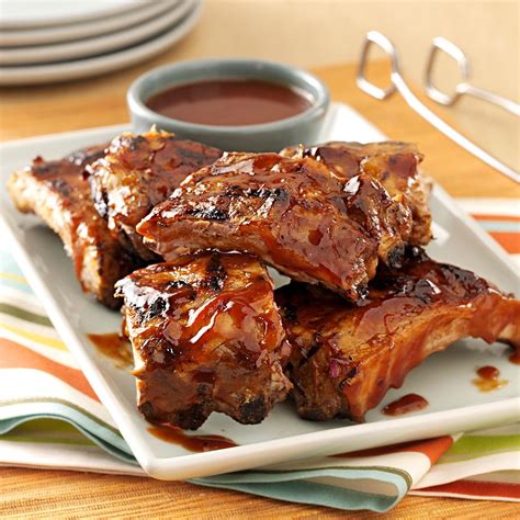 Brush barbecue sauce on ribs and cook for 1 minute more until lightly charred. Saucy Grilled Baby Back Ribs Recipe | Taste of Home