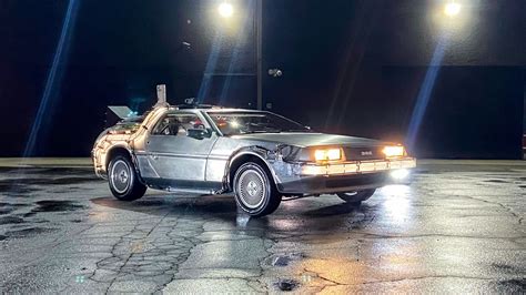 A Custom Delorean Time Machine With Original Parts From The Movie Is